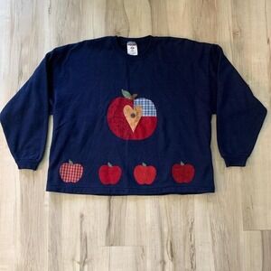 Vintage 1990s Jerzees apple embroidered sweatshirt
